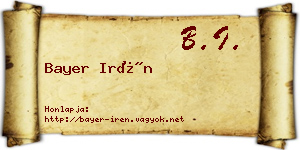 Bayer Irén névjegykártya
